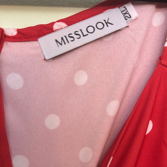 MISSLOOK 2XL Red Polka Dot Dress mini - Picture 6 of 9